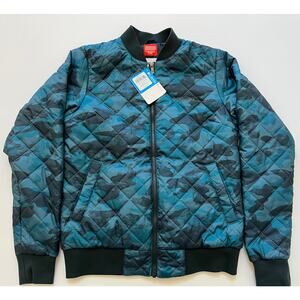 Columbia Hawlings Hill Bomber Jacket Thermal Coil-Blue Black Camo Size S $160